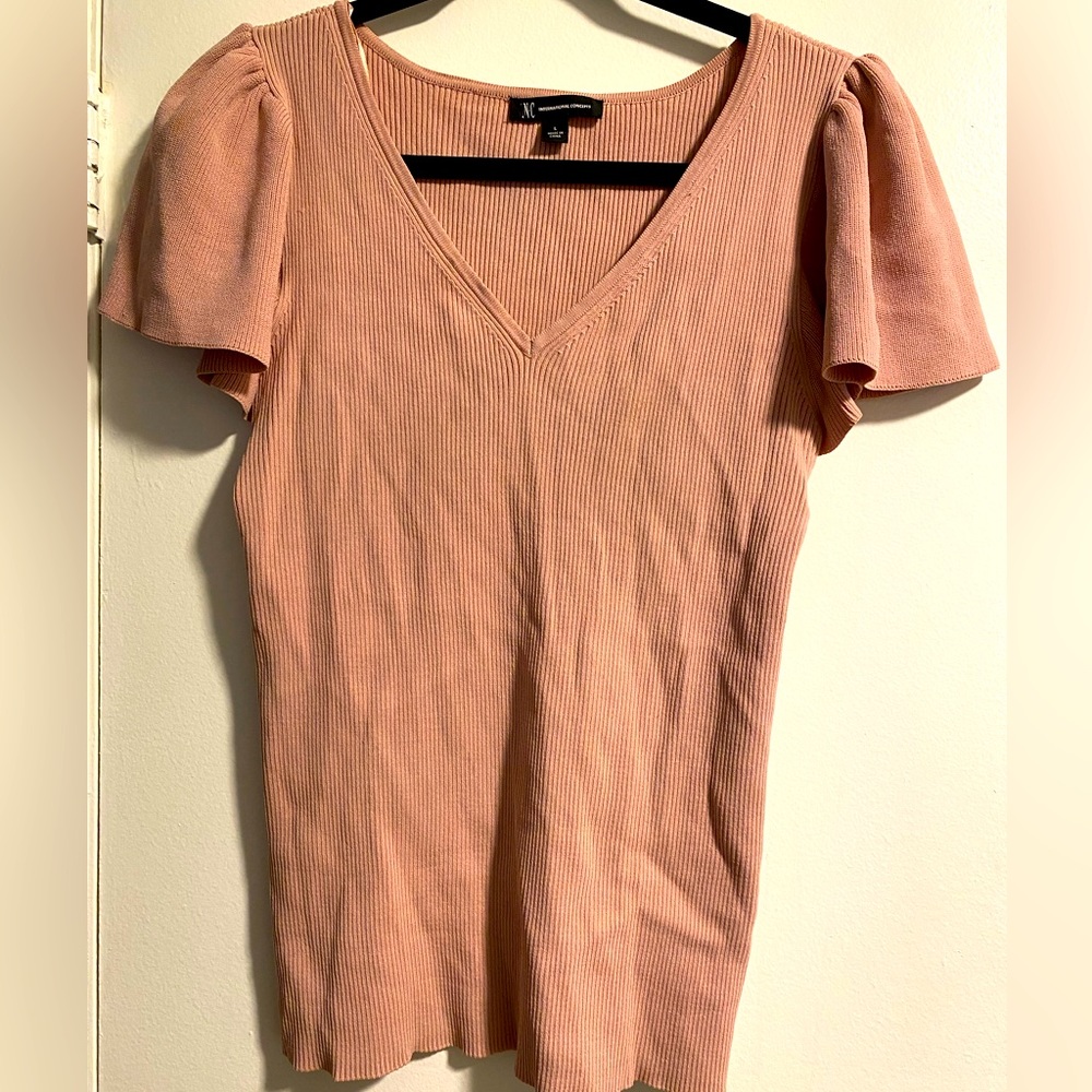 I.N.C. Mauve pink blouse with bell sleeves. Size: Large